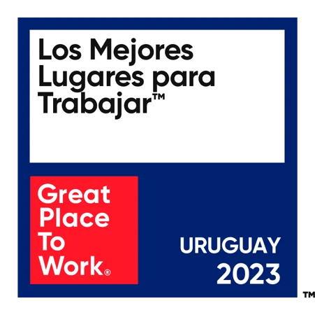 Badge Great Place to Work - Los Mejores Lugares para Trabajar en Uruguay 2023